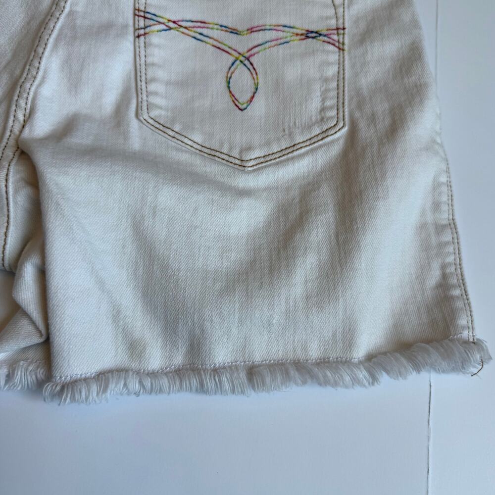 Judy Blue Adventureland Off White Denim Shorts Women's Large - Picture 11 of 14